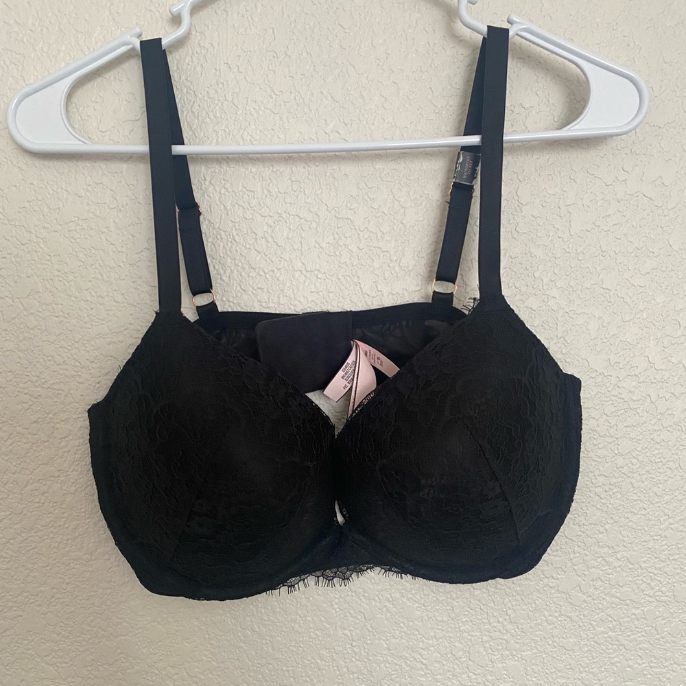 Black lace push up bra